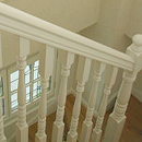 （金沢区・N邸・マンション）　階段の手すりには海外の部材を使い、高級輸入住宅のような雰囲気づくりを。